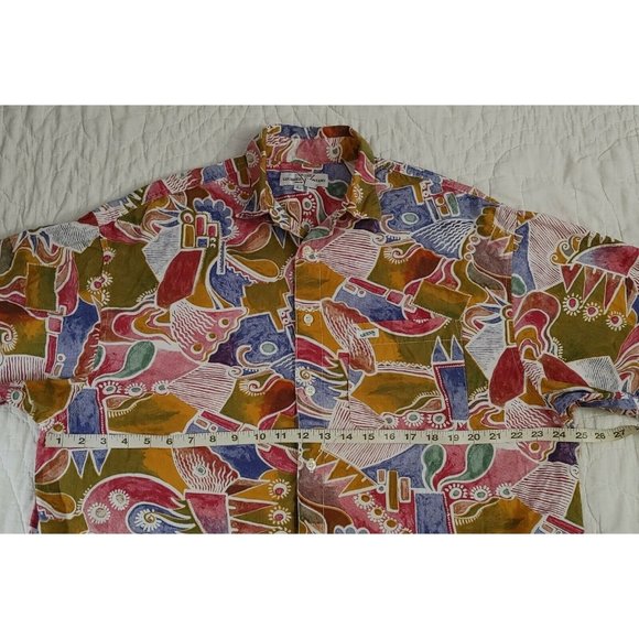 Vintage 1980's Shirt GUESS GEORGES MARCIANO Geometric Mens sz L Made USA 80's - Picture 8 of 16